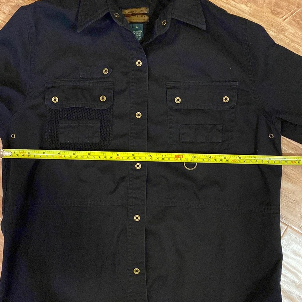 Lauren Ralph Lauren Black Button Down Utility Shirt - Picture 9 of 11